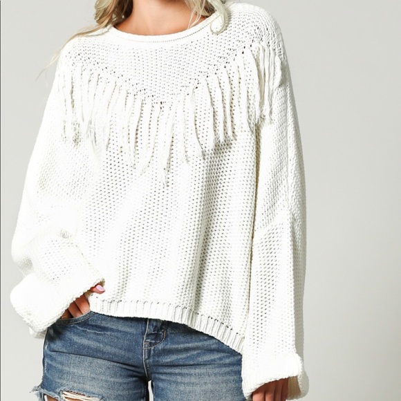 Fringe Bell Sleeve Sweater - Picture 2 of 8